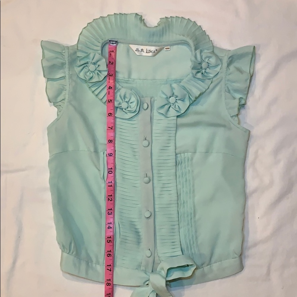 80’s Vintage Cap/Fluttered Sleeve Blouse - Picture 5 of 5